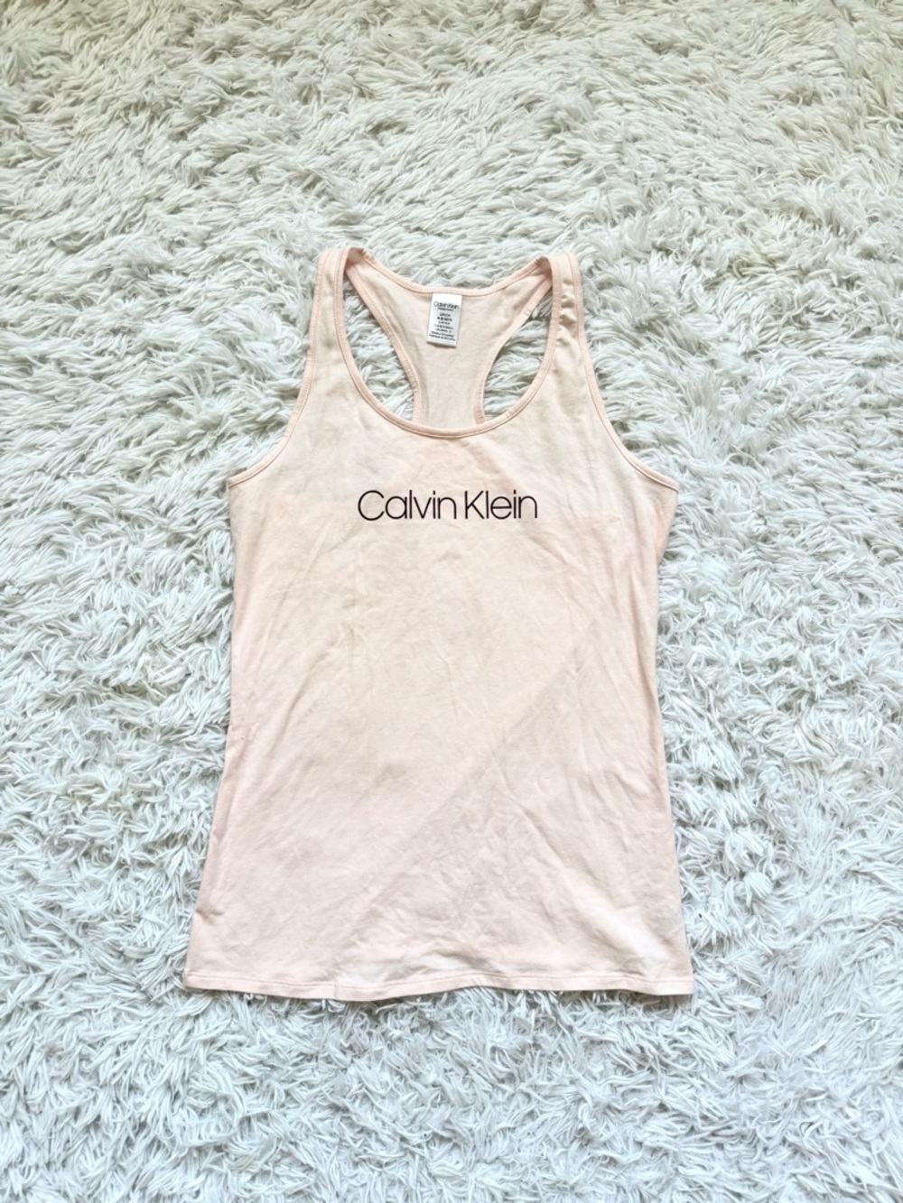 Calvin Klein Light Pink Racerback Logo Tank